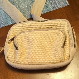 Maurices Cream Woven Crossbody Bag
